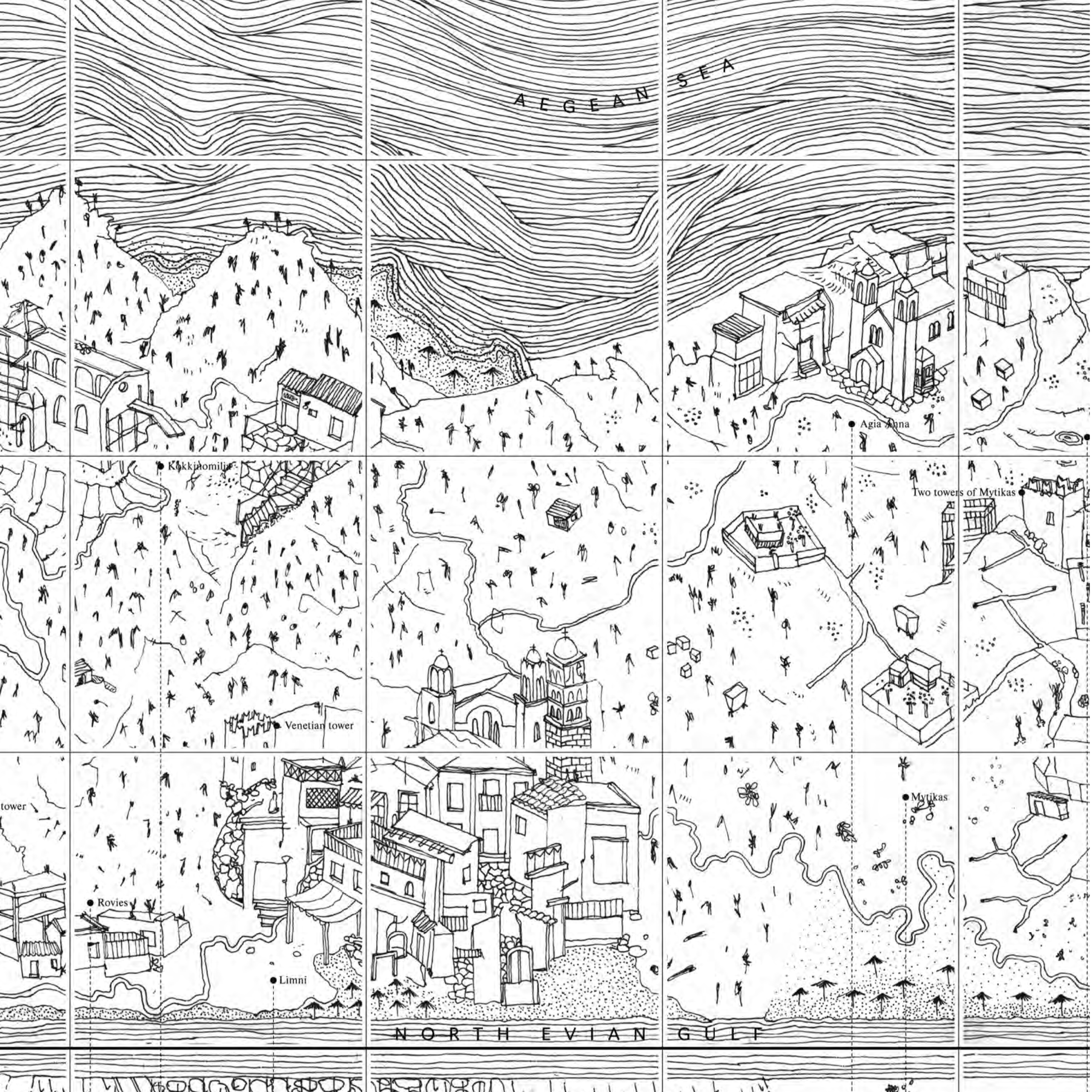 Cartopological map of Evia
